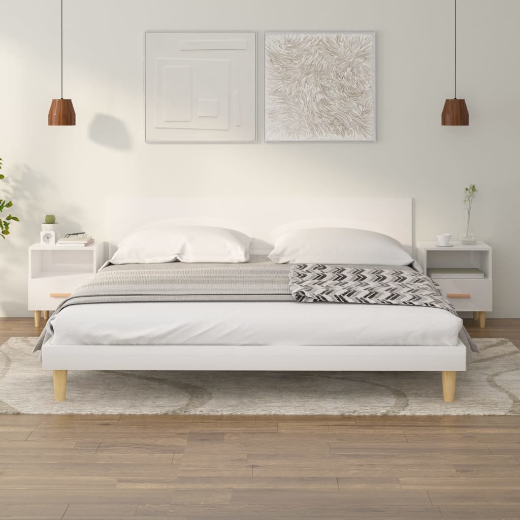 vidaXL Nočné stolíky 2 ks lesklé biele 40x35x47 cm