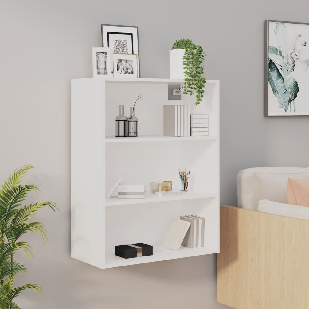 vidaXL Závesná nástenná skrinka biela 69,5x32,5x90 cm