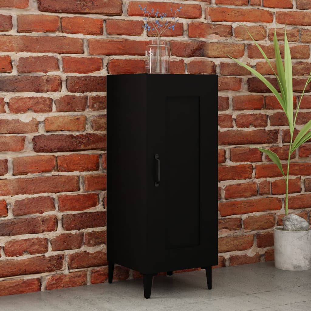 vidaXL Komoda čierna 34,5x34x90 cm spracované drevo