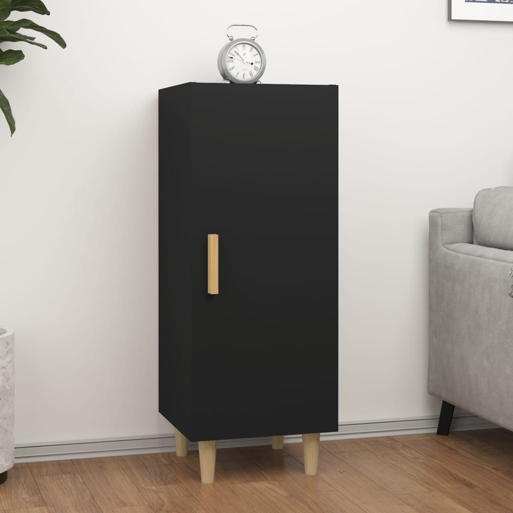 vidaXL Komoda čierna 34,5x34x90 cm spracované drevo