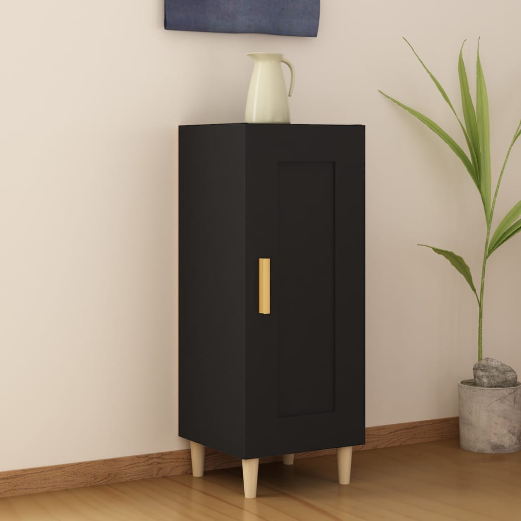 vidaXL Komoda čierna 34,5x34x90 cm spracované drevo