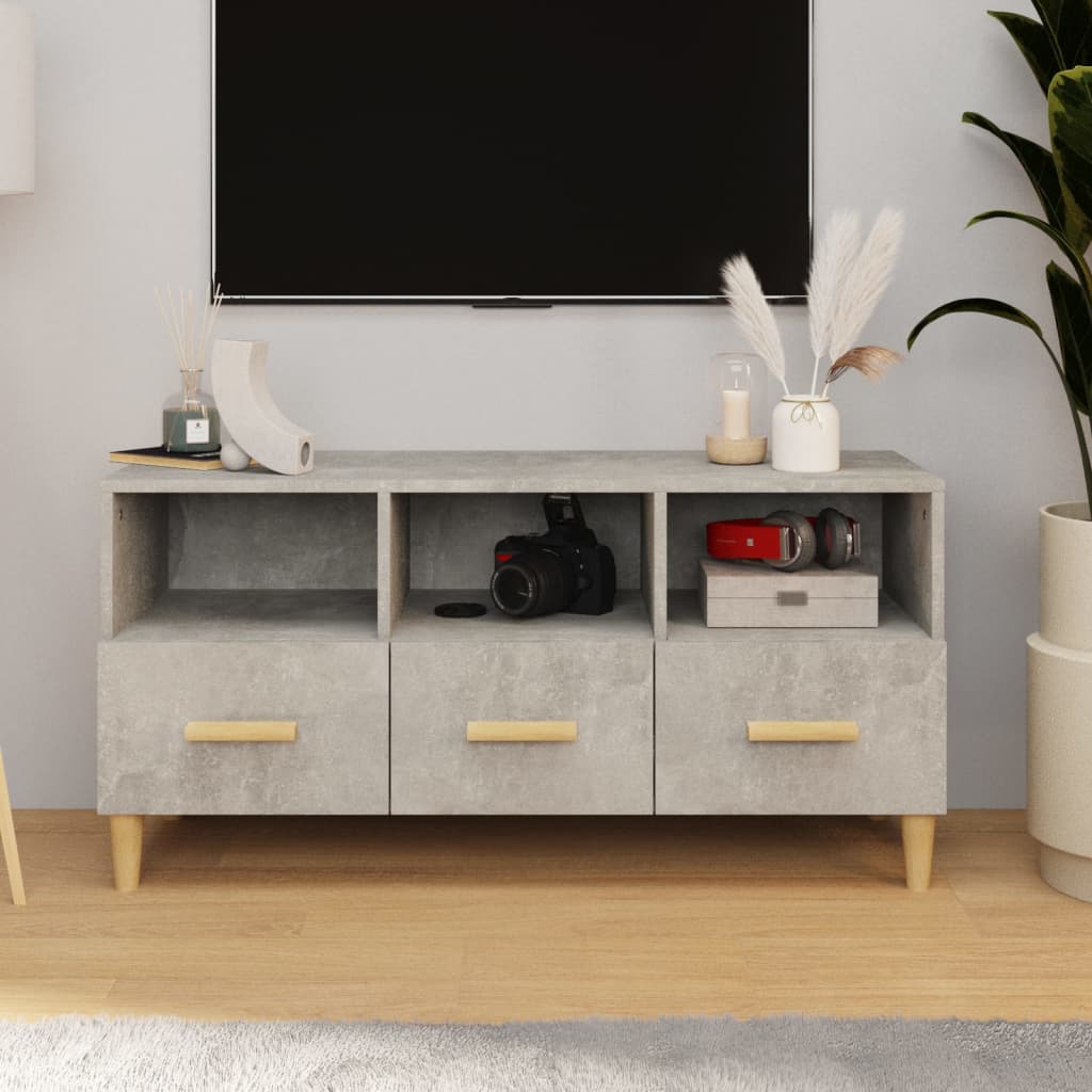 vidaXL TV skrinka betónovosivá 102x36x50 cm kompozitné drevo