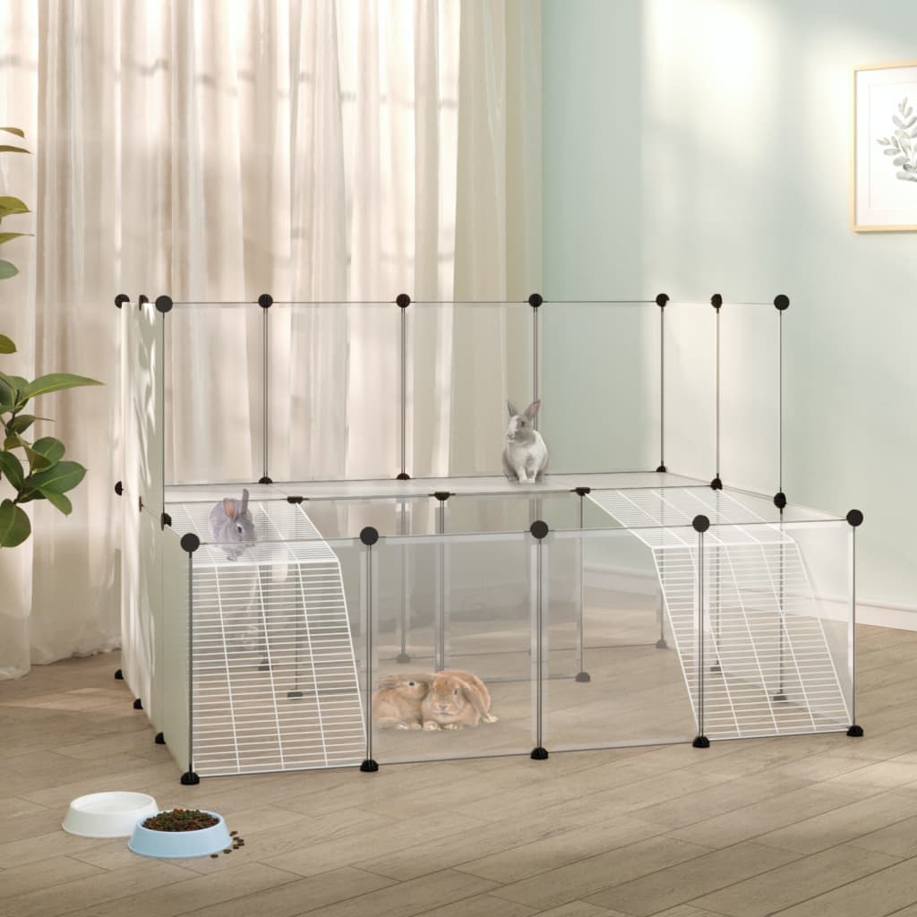 vidaXL Klietka pre malé zvieratá priehľadná 143x107x93 cm PP a oceľ