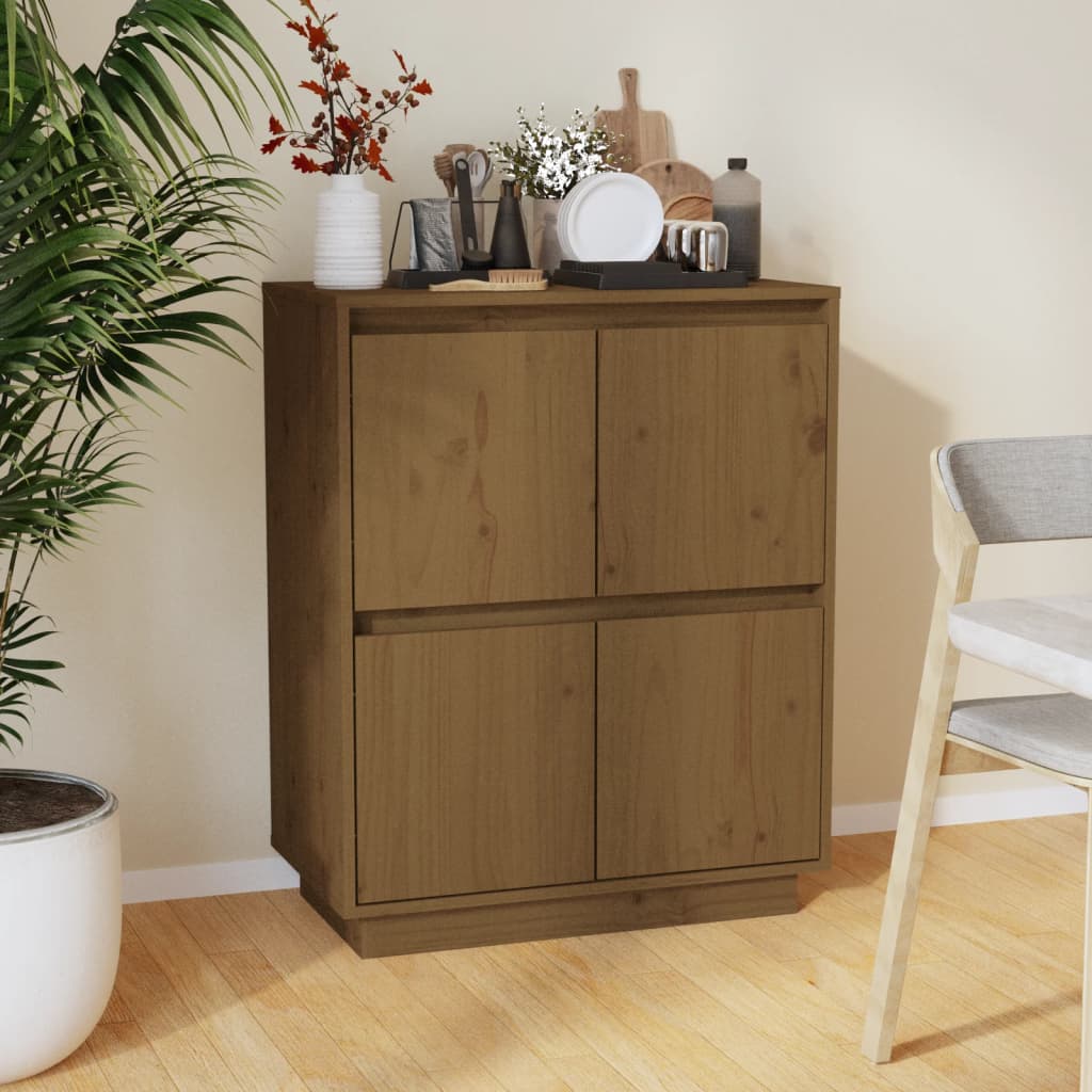 vidaXL Komoda, medovo hnedá 60x34x75 cm, borovicový masív