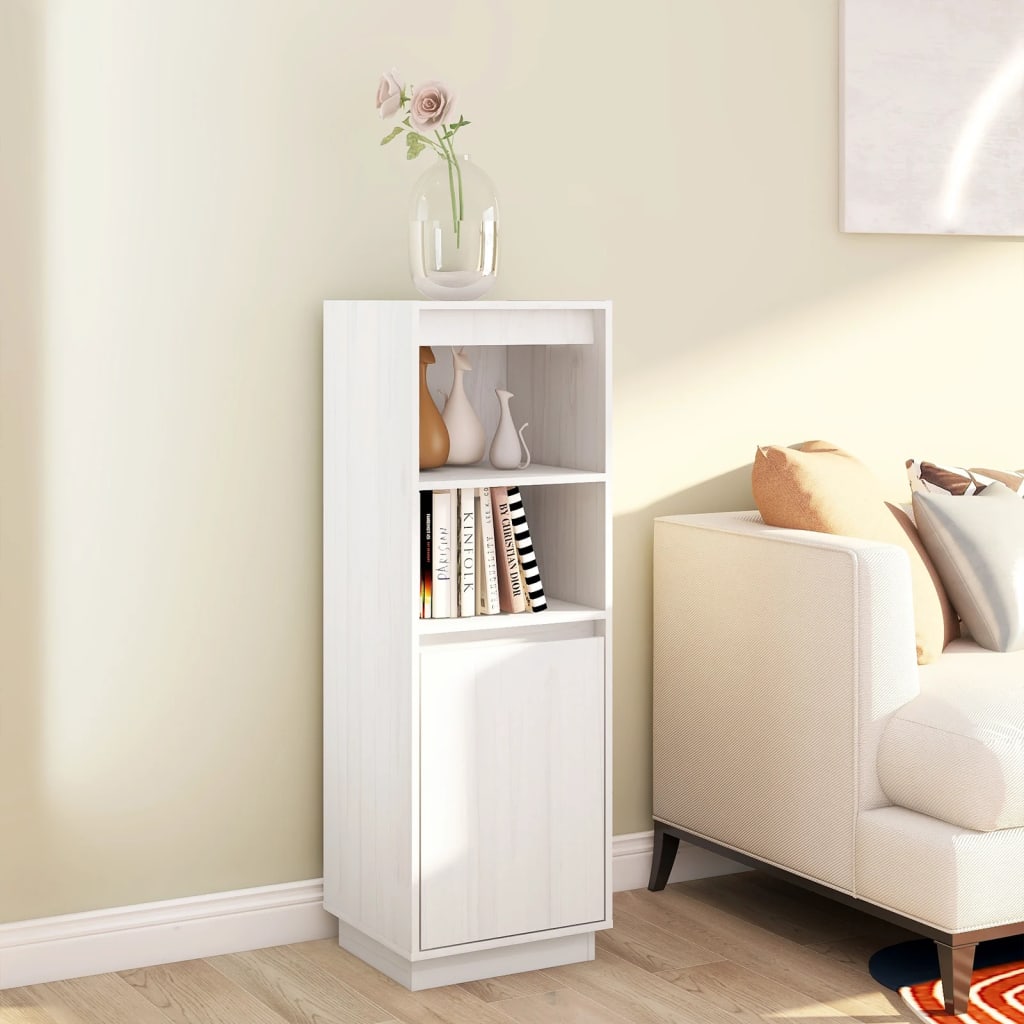 vidaXL Komoda biela 37x34x110 cm masívna borovica