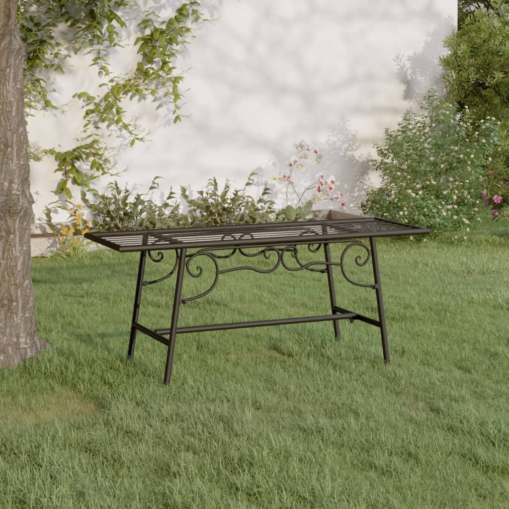 vidaXL Lavica okolo stromu 110 cm čierna oceľová