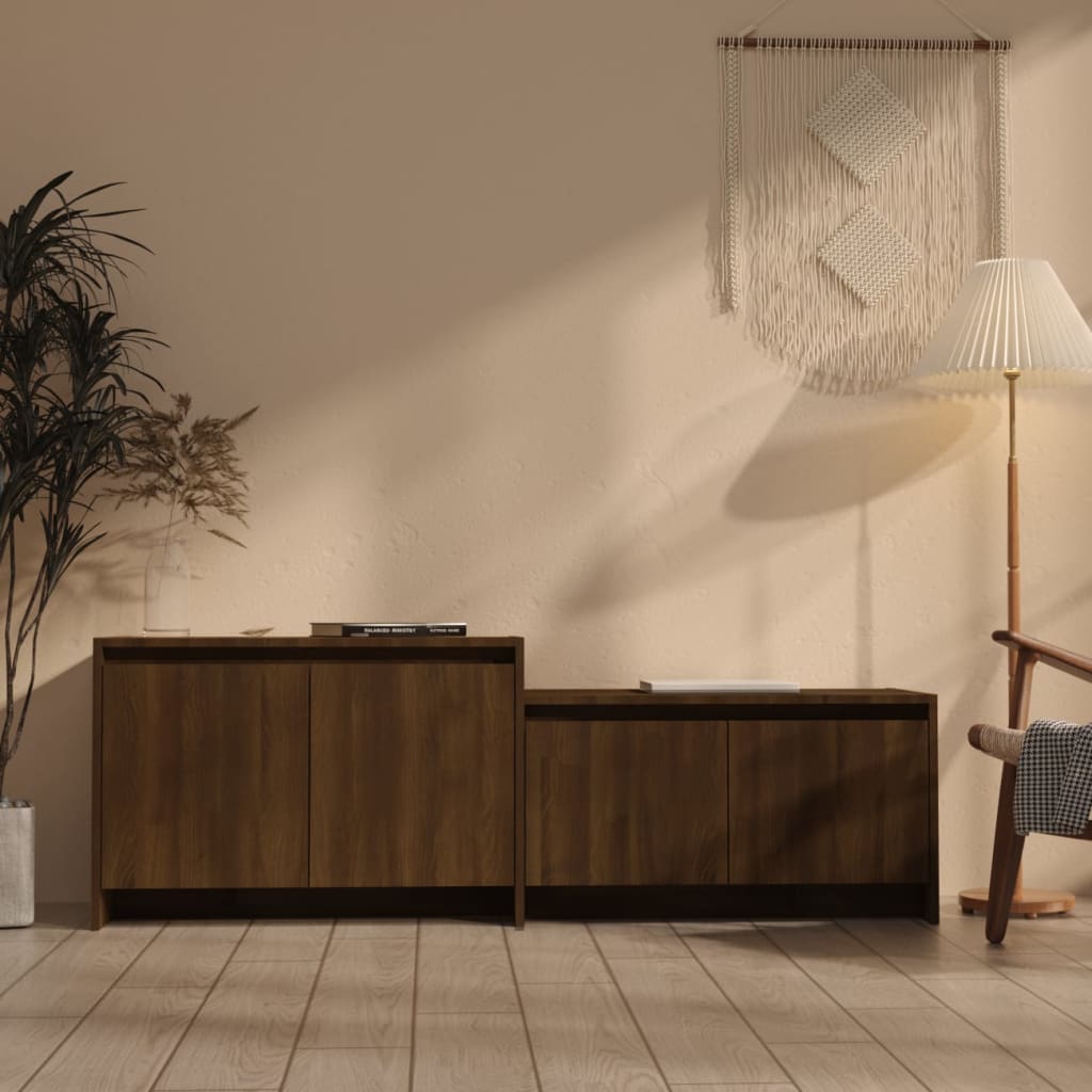 vidaXL TV skrinka hnedý dub 146,5x35x50 cm drevotrieska