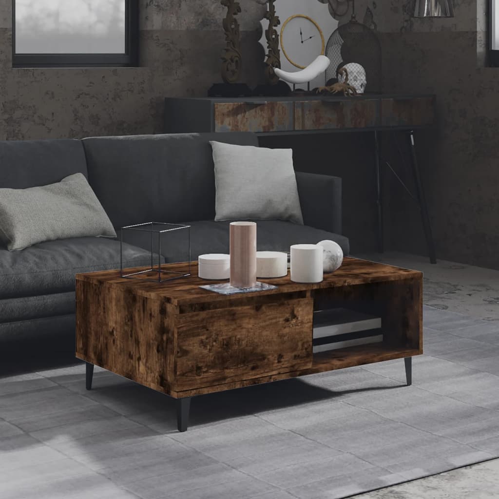 vidaXL Konferenčný stolík údený dub 90x60x35 cm drevotrieska