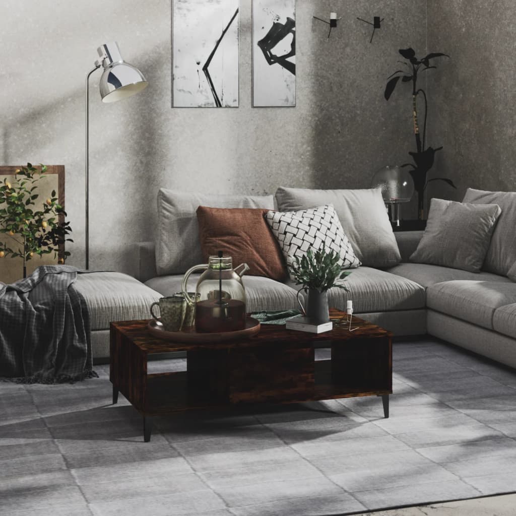 vidaXL Konferenčný stolík údený dub 103,5x60x35 cm drevotrieska