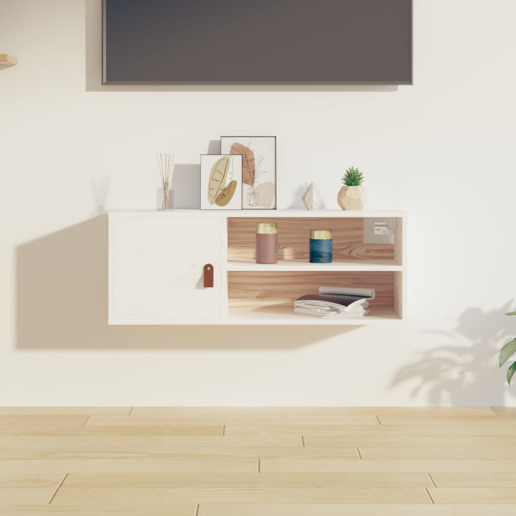 vidaXL Nástenná skrinka biela 80x30x30 cm masívna borovica