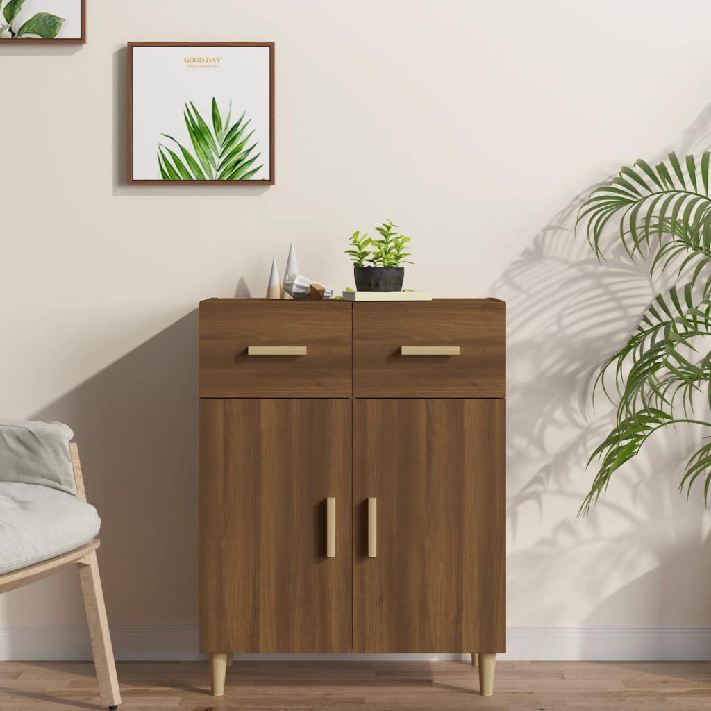 vidaXL Komoda hnedý dub 69,5x34x89 cm spracované drevo