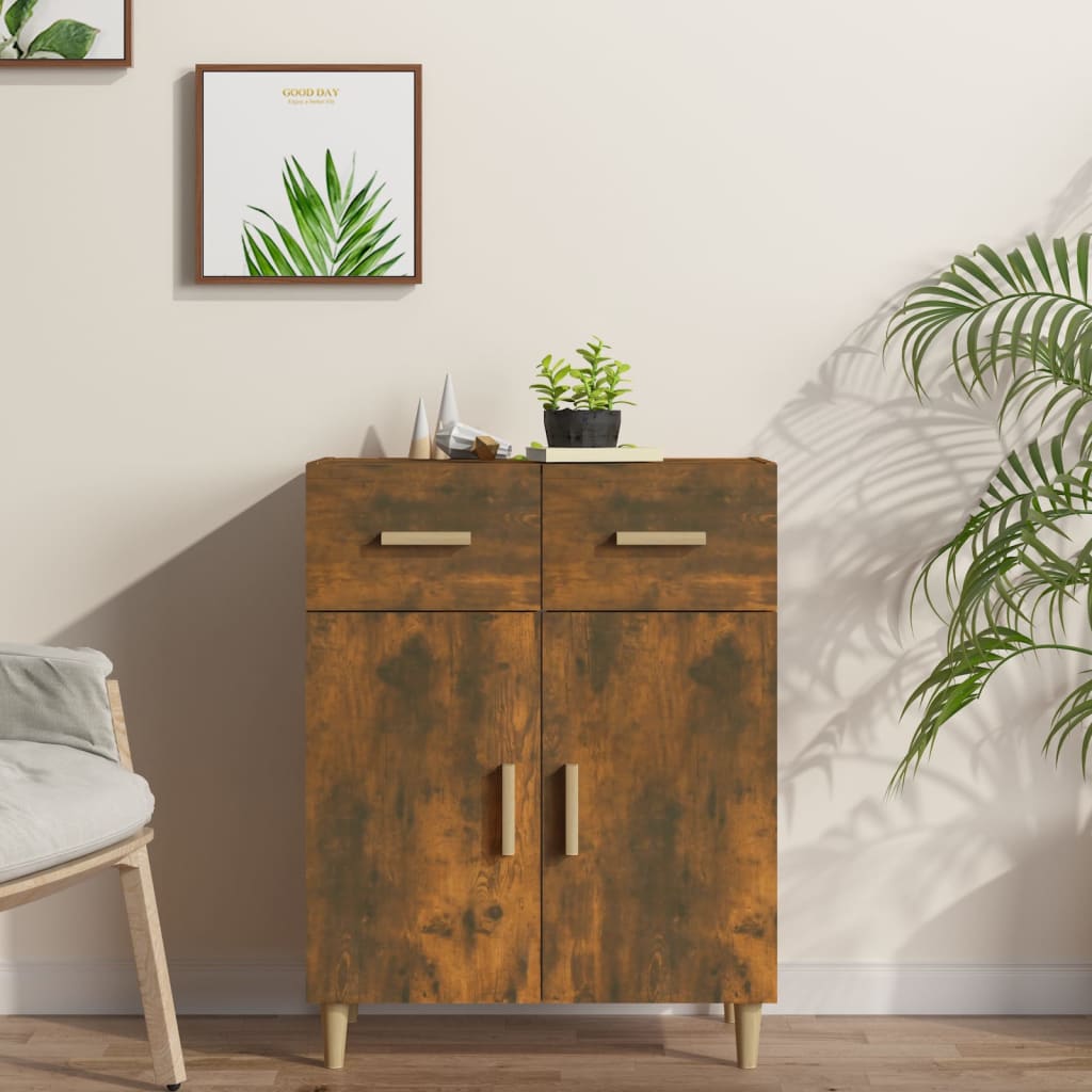 vidaXL Komoda dymový dub 69,5x34x89 cm spracované drevo