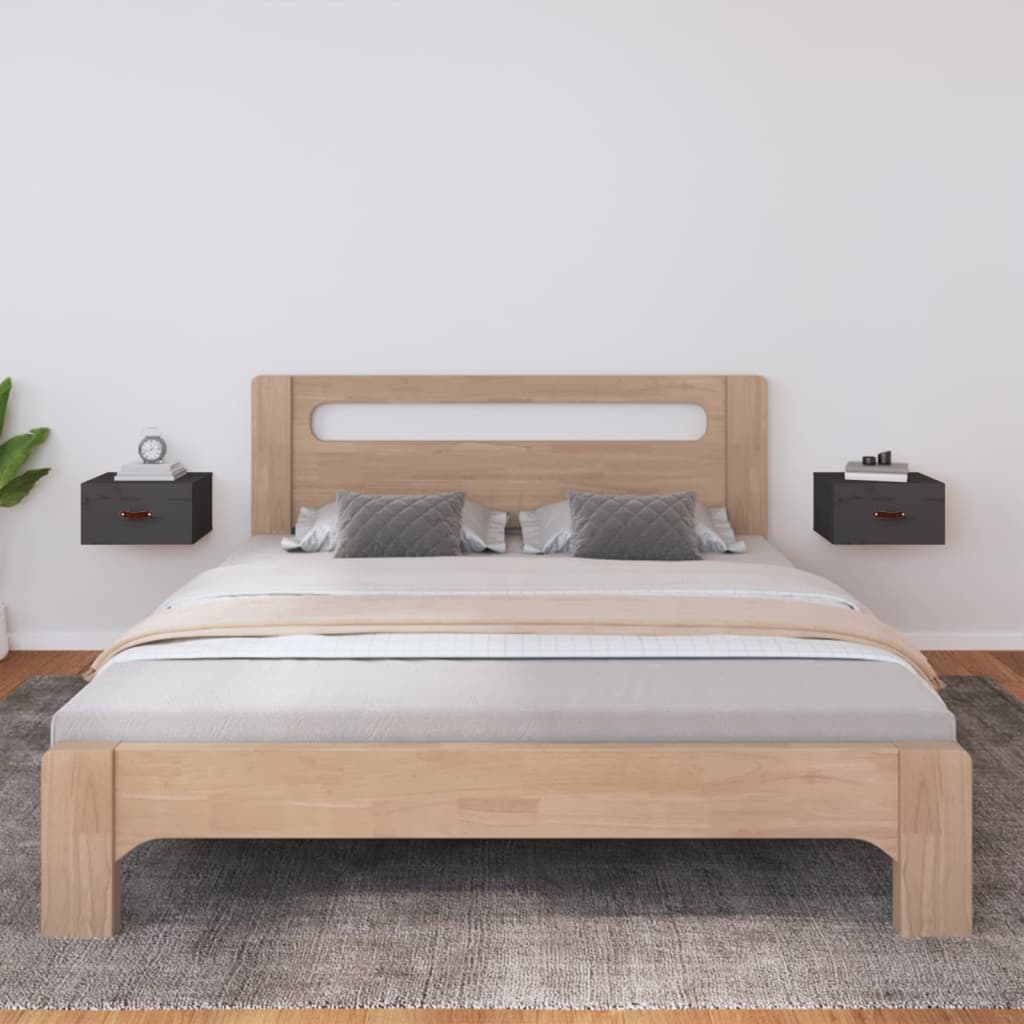 vidaXL Nástenné nočné stolíky 2 ks sivé 40x29,5x22 cm