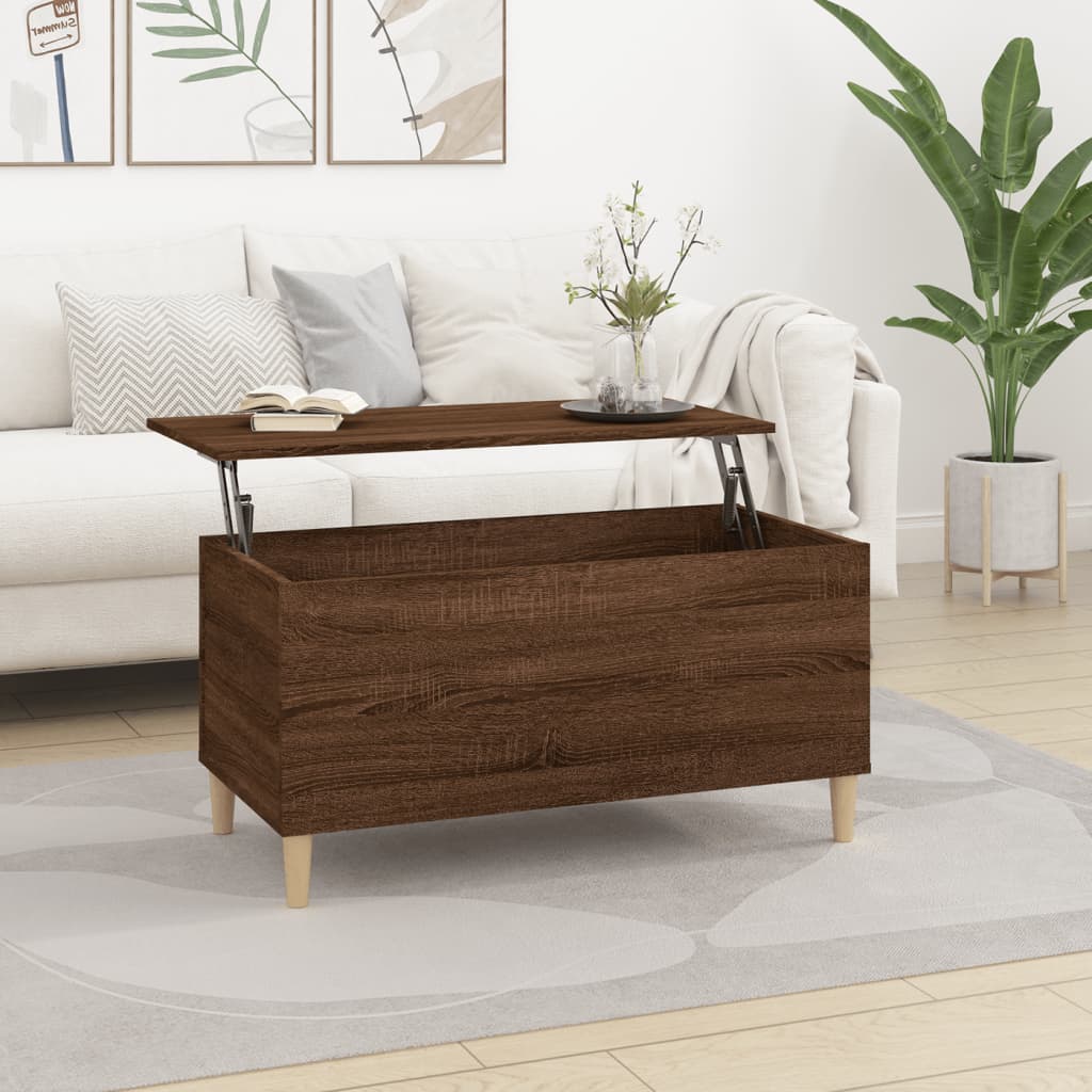 vidaXL Konferenčný stolík hnedý dub 90x44,5x45 cm spracované drevo