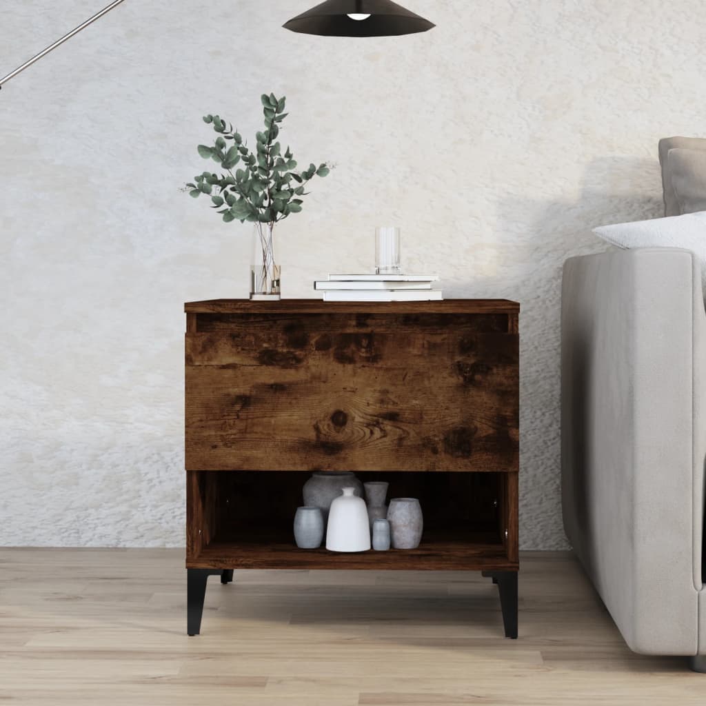 vidaXL Bočný stolík dymový dub 50x46x50 cm spracované drevo