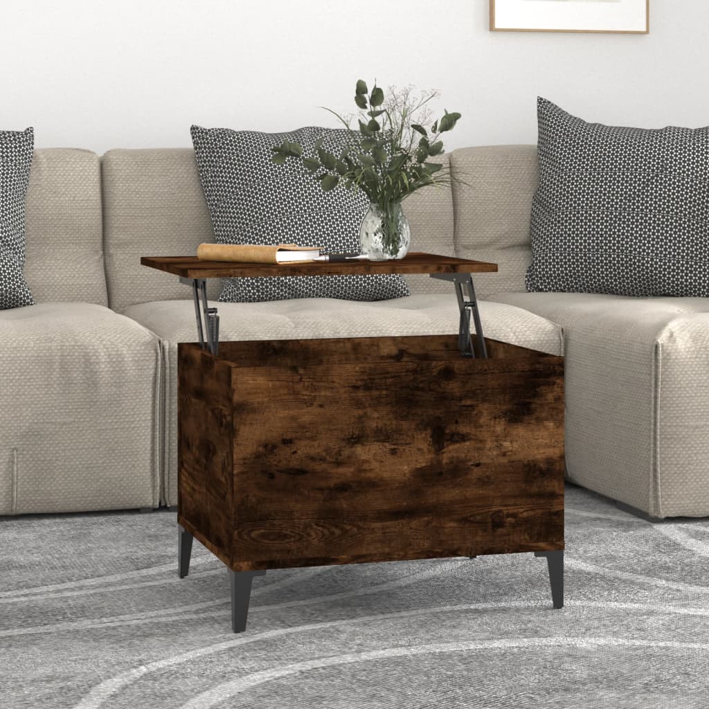 vidaXL Konferenčný stolík dymový dub 60x44,5x45 cm spracované drevo