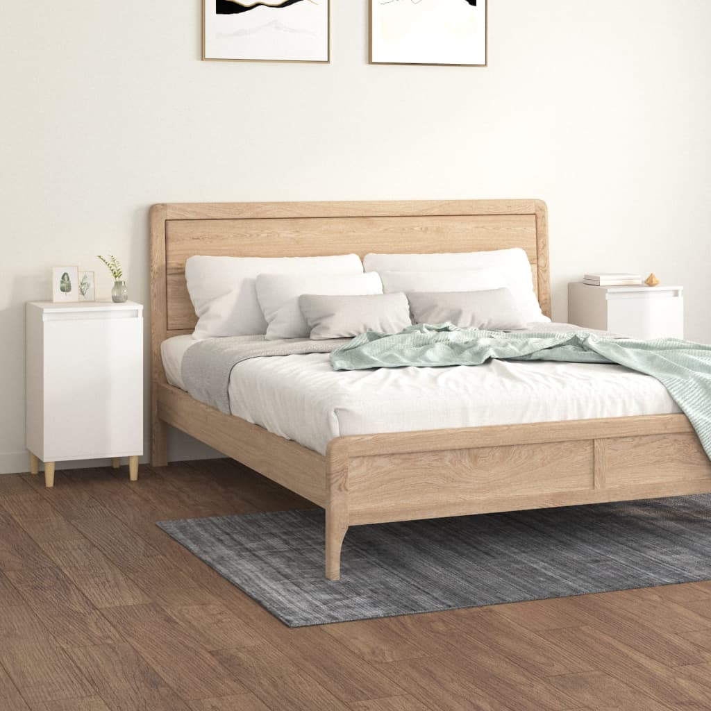 vidaXL Nočné stolíky 2ks vysoký lesk biele 40x35x70cm spracované drevo