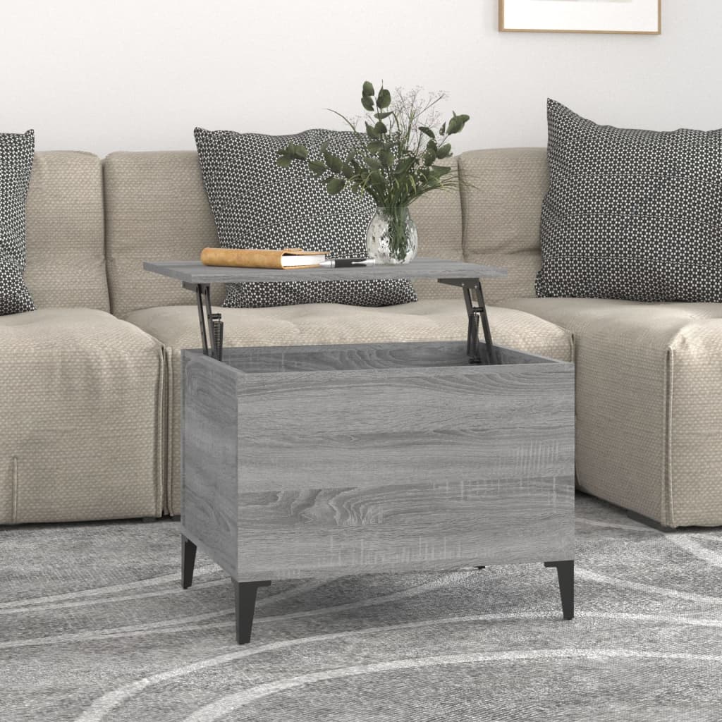 vidaXL Konferenčný stolík sivý sonoma 60x44,5x45 cm spracované drevo