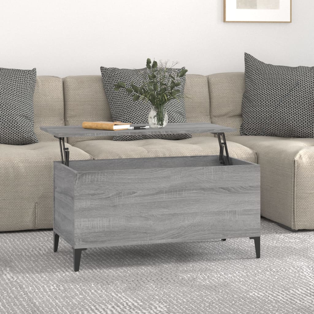 vidaXL Konferenčný stolík sivý sonoma 90x44,5x45 spracované drevo