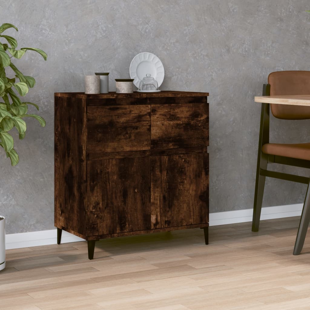 vidaXL Komoda dymový dub 60x35x70 cm spracované drevo