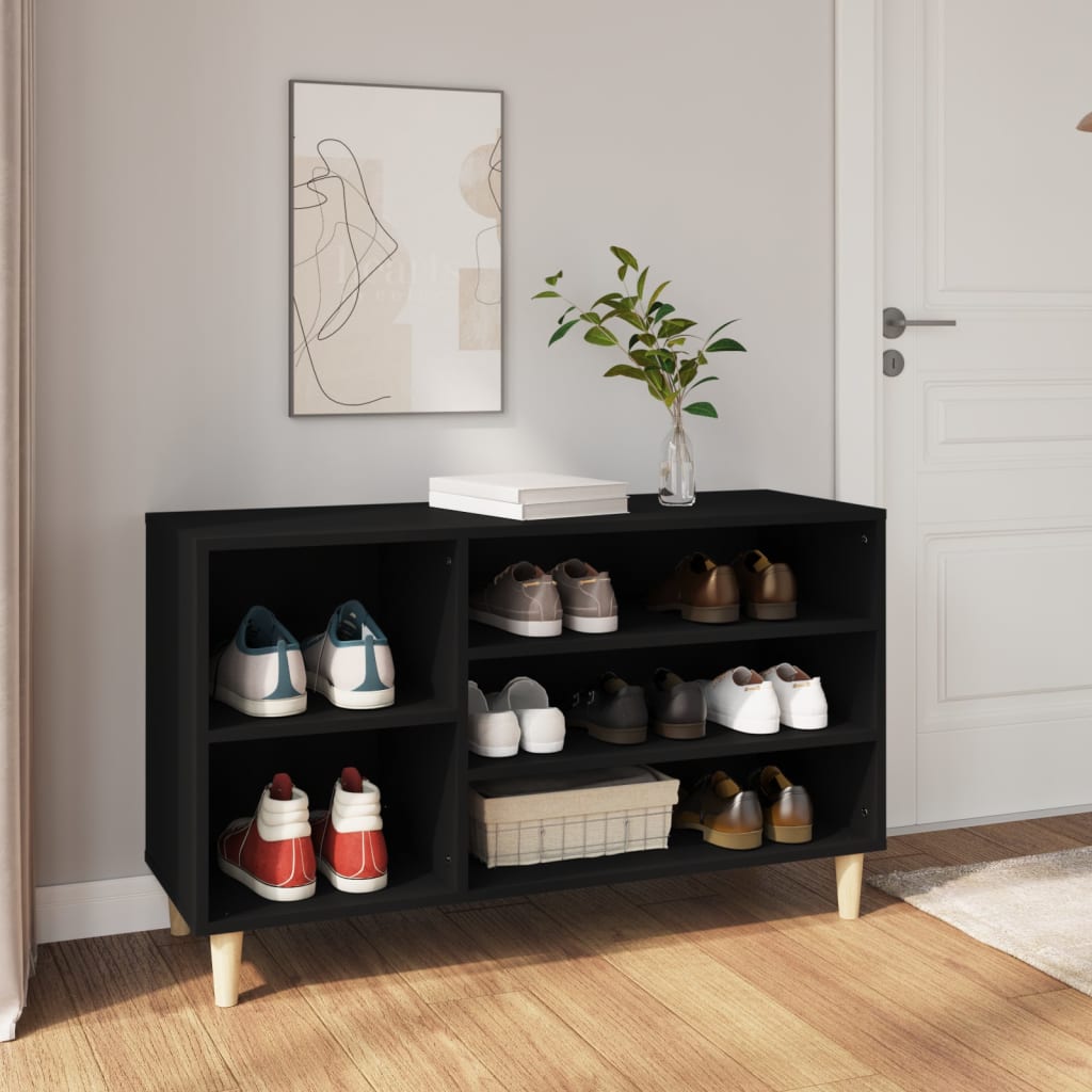 vidaXL Botník čierny 102x36x60 cm spracované drevo