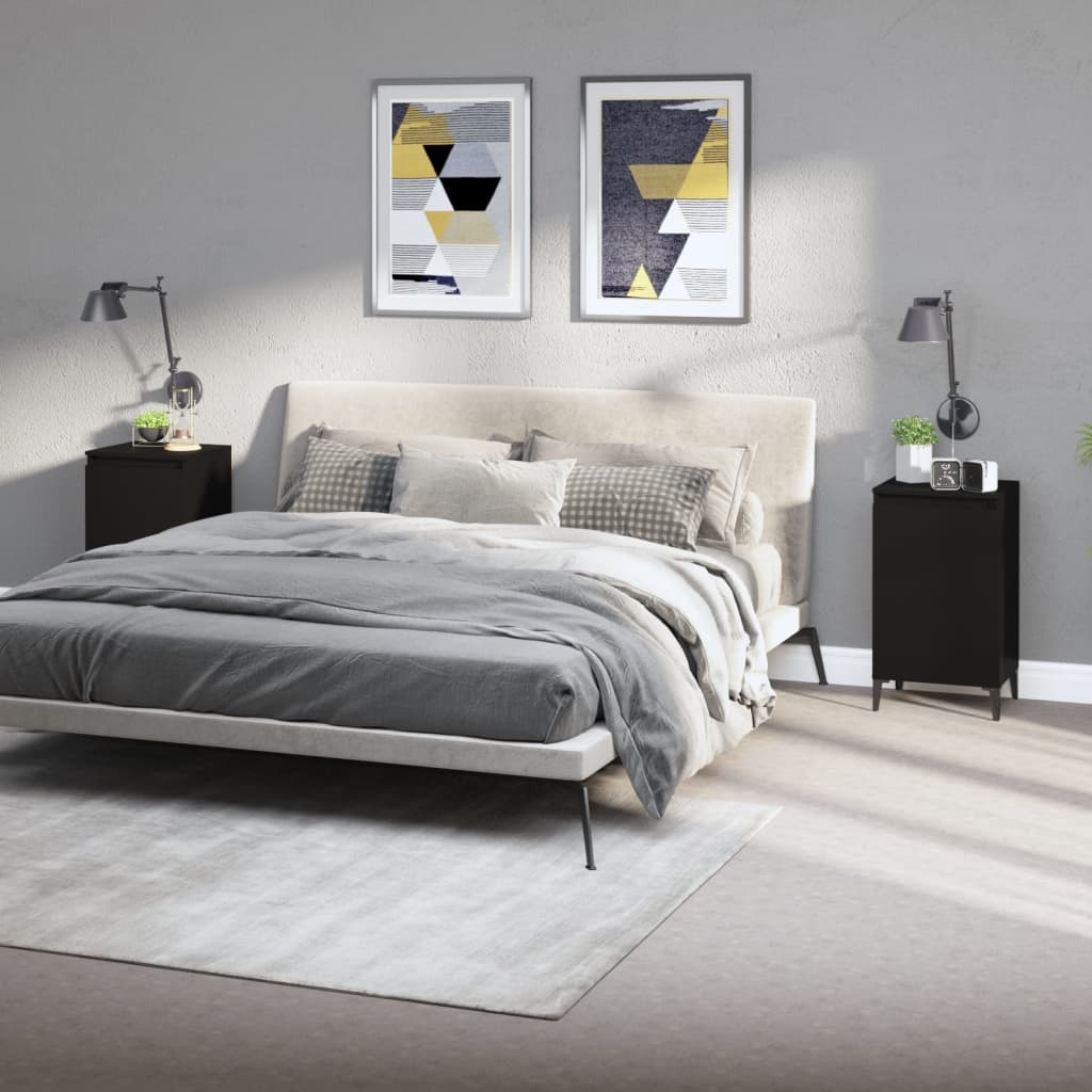 vidaXL Nočné stolíky 2 ks čierne 40x35x70 cm spracované drevo
