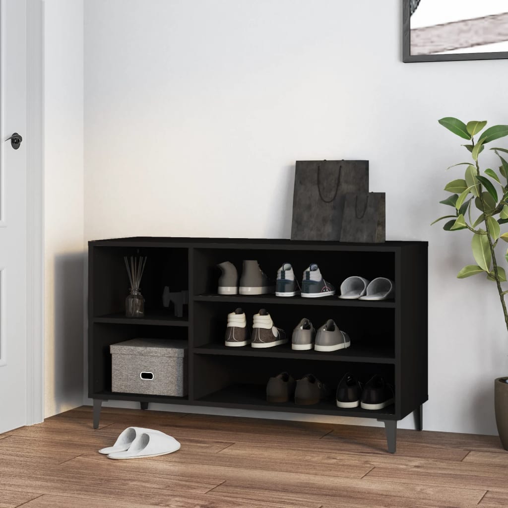vidaXL Botník čierny 102x36x60 cm spracované drevo
