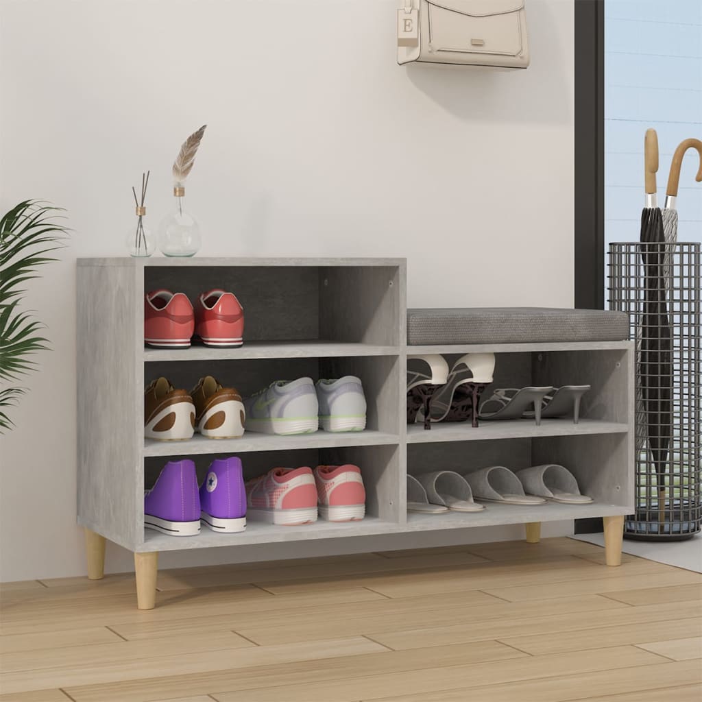 vidaXL Botník betónovo sivý 102x36x60 cm spracované drevo