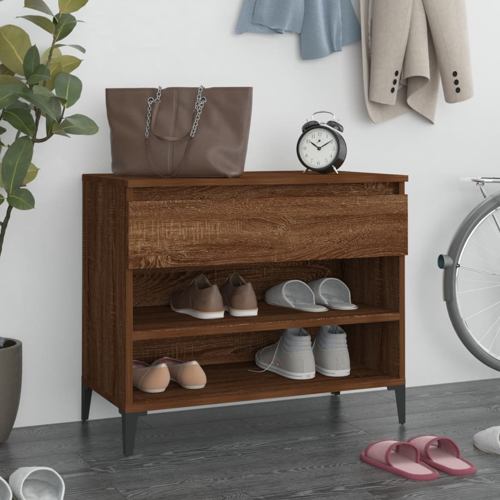 vidaXL Botník dymový dub 70x36x60 cm spracované drevo