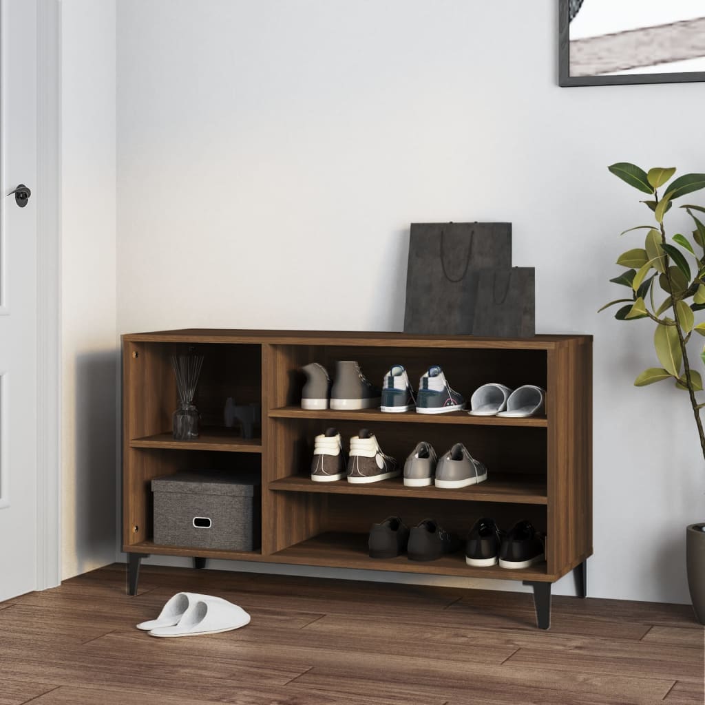 vidaXL Botník hnedý dub 102x36x60 cm spracované drevo