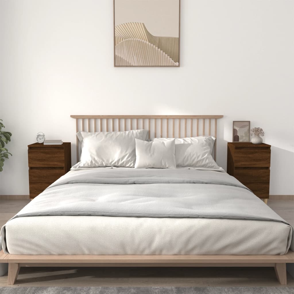 vidaXL Nočné stolíky 2 ks hnedý dub 40x35x70 cm