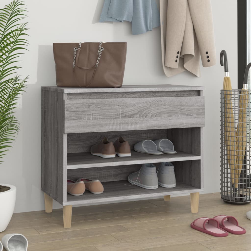 vidaXL Botník sivý dub sonoma 70x36x60 cm spracované drevo