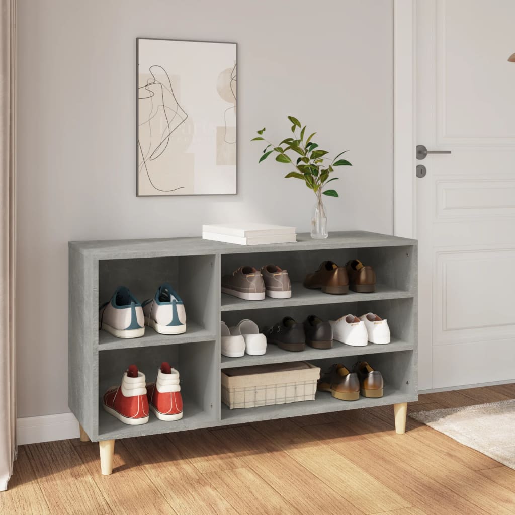 vidaXL Botník betónovo sivý 102x36x60 cm spracované drevo