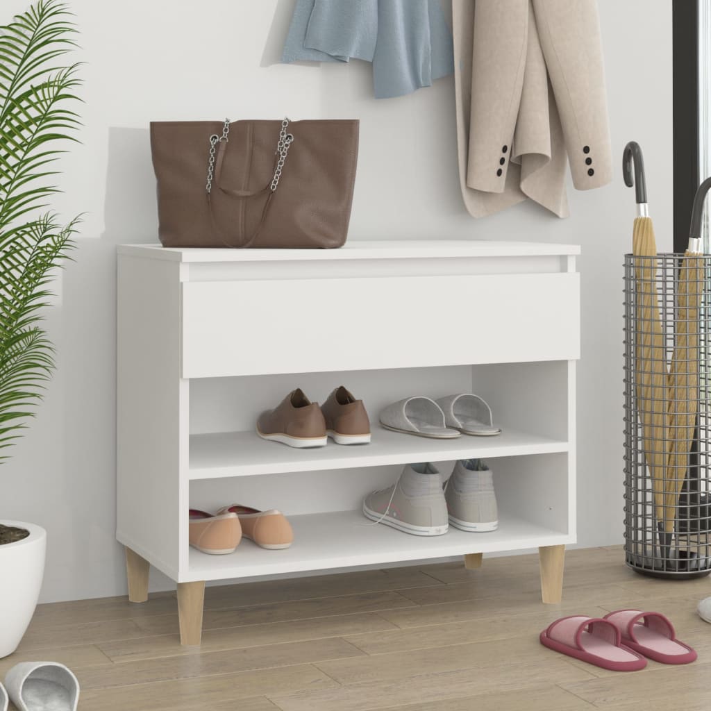 vidaXL Botník biely 70x36x60 cm spracované drevo