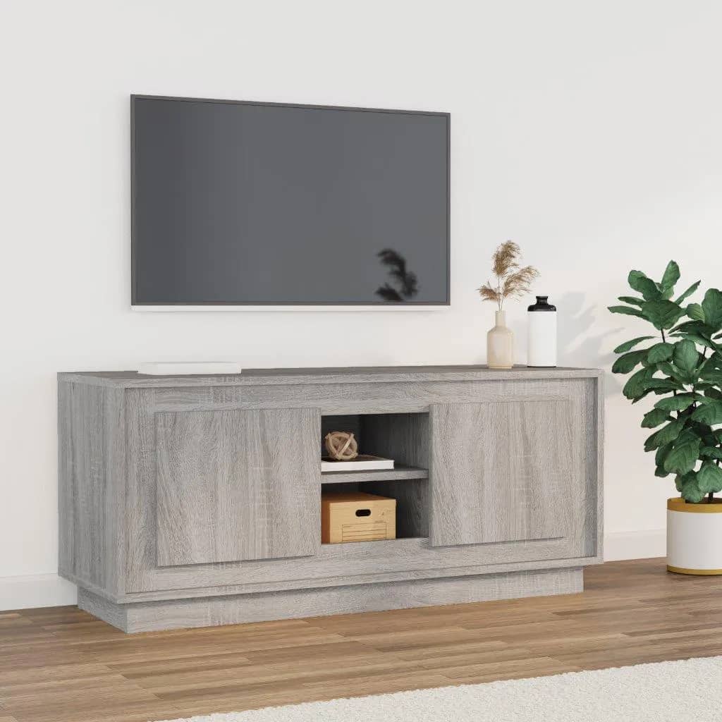 vidaXL TV skrinka sivý dub sonoma 102x35x45 cm spracované drevo