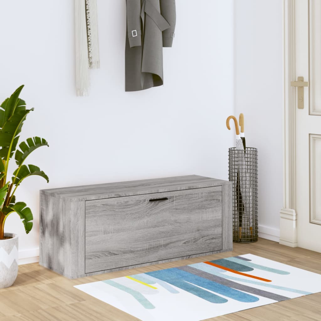 vidaXL Botník sivý dub sonoma 100x35x38 cm spracované drevo