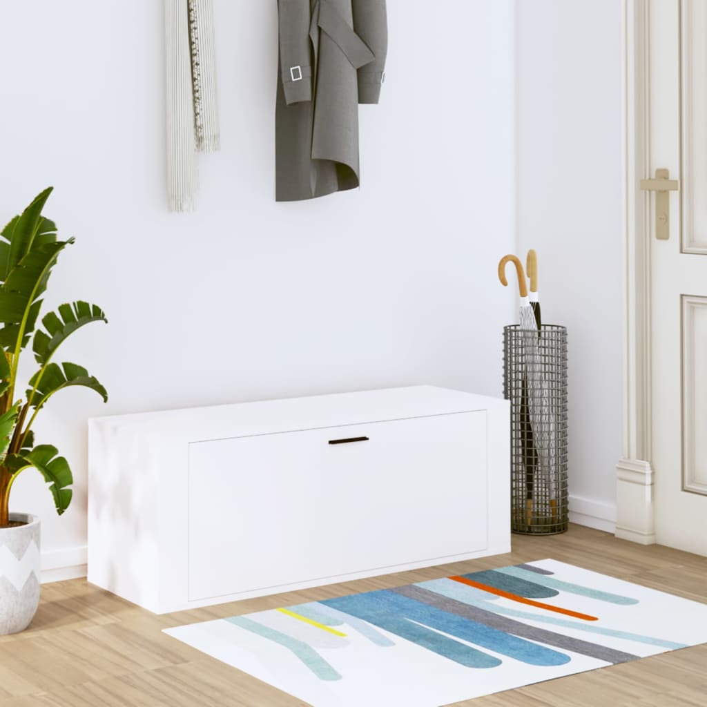 vidaXL Nástenný botník biely 100x35x38 cm spracované drevo