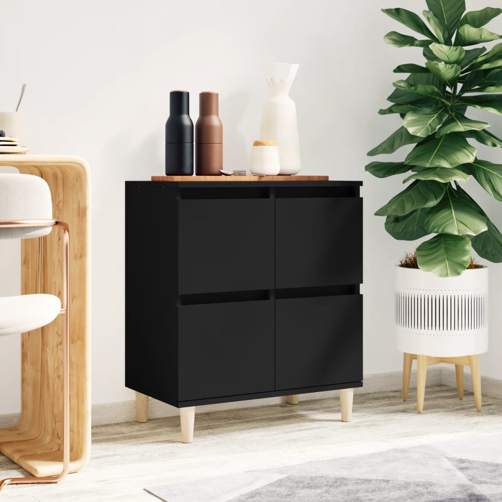 vidaXL Komoda čierna 60x35x70 cm spracované drevo