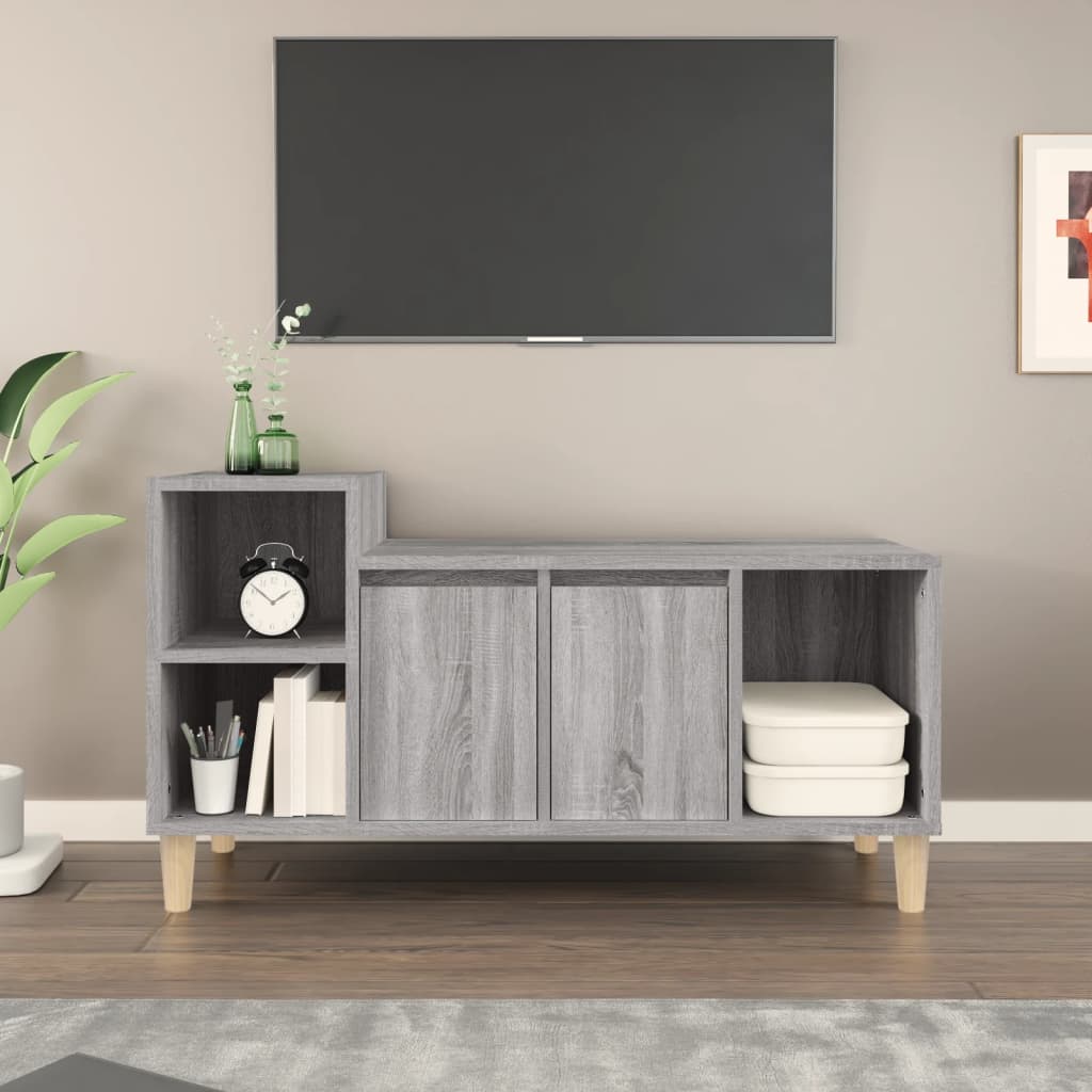 vidaXL TV skrinka sivý dub sonoma 100x35x55 cm spracované drevo