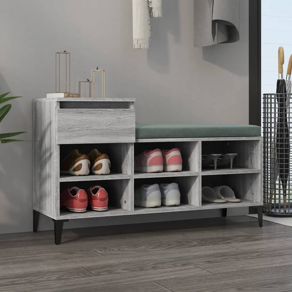 vidaXL Botník sivý dub sonoma 102x36x60 cm spracované drevo