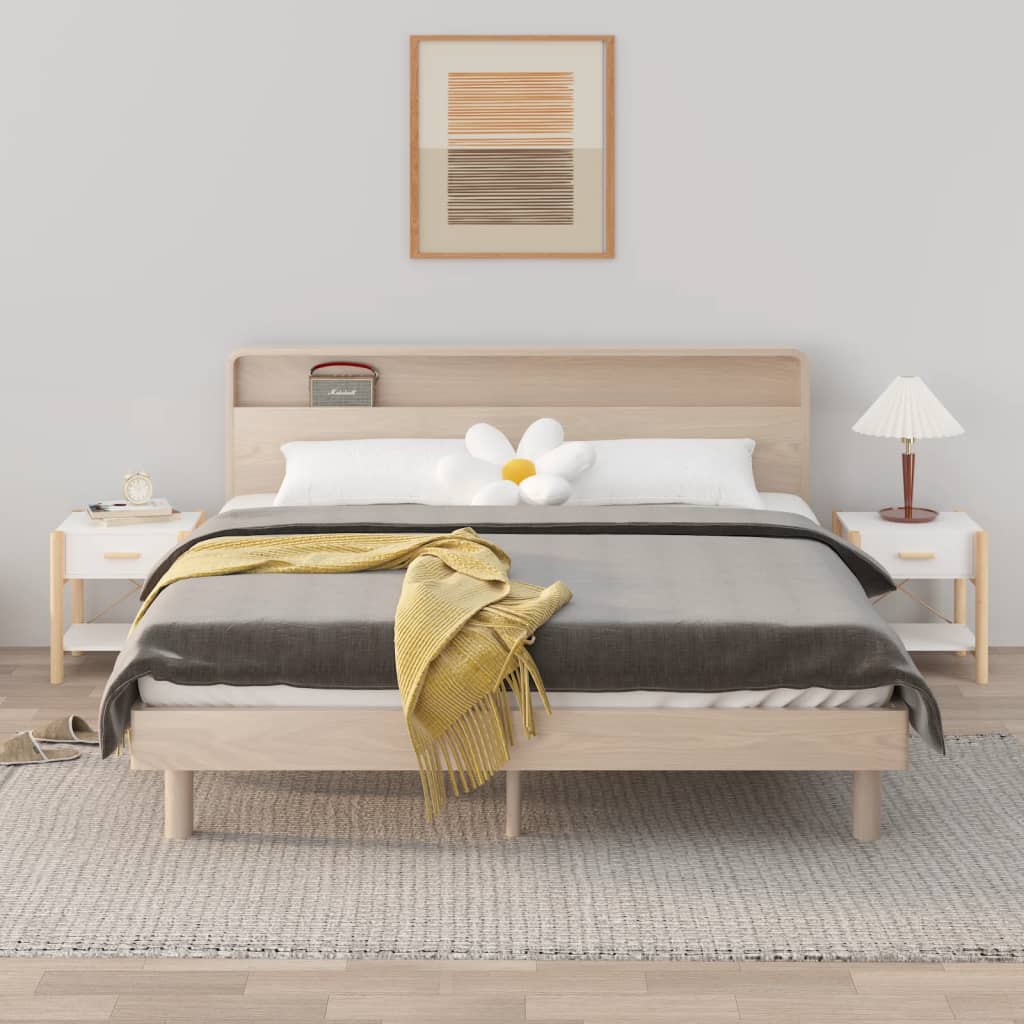 vidaXL Nočné stolíky 2 ks biele 42x38x45 cm spracované drevo