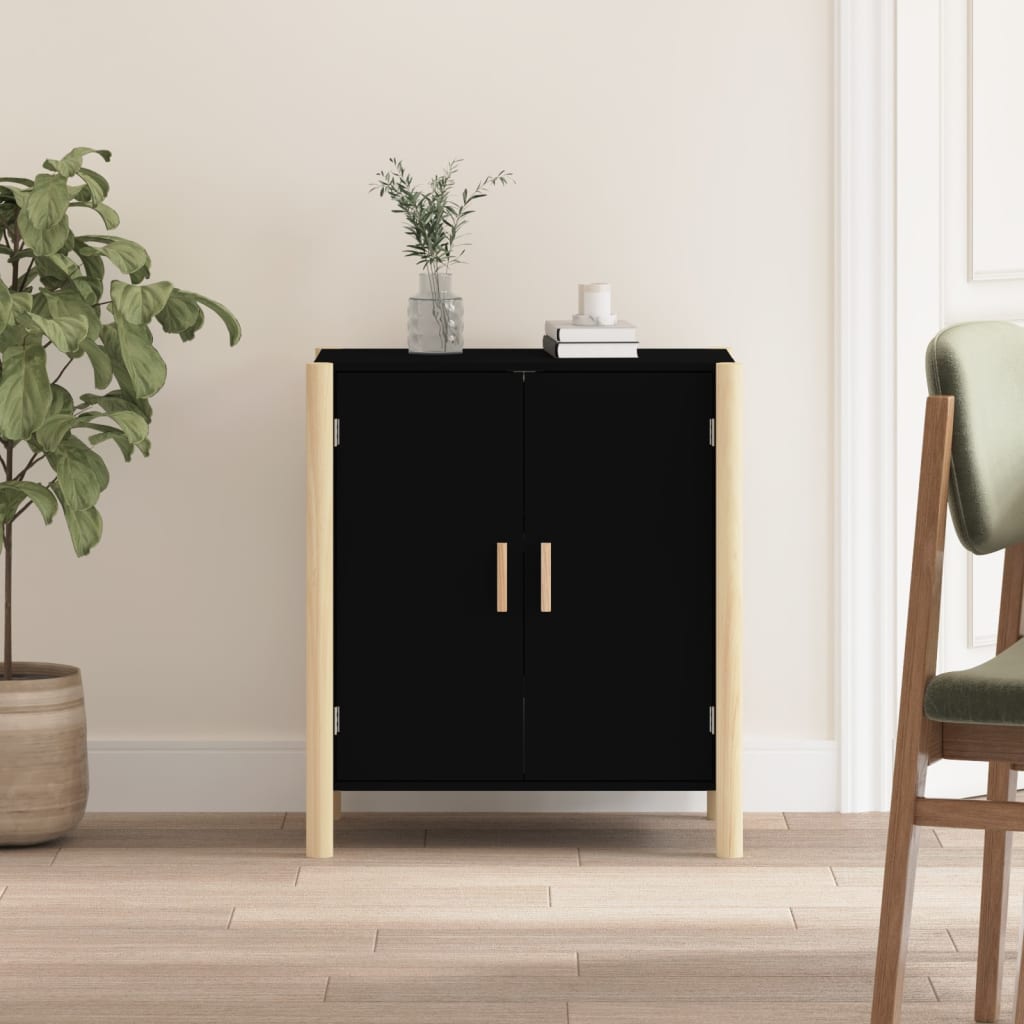 vidaXL Komoda čierna 62x38x70 cm spracované drevo
