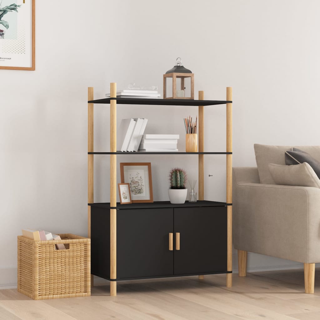 vidaXL Vysoká skrinka Čierna 80x40x121 cm spracované drevo