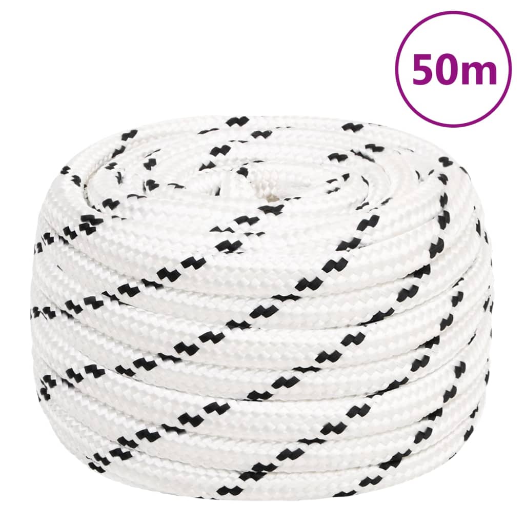vidaXL Pracovné lano biele 18 mm 50 m polyester