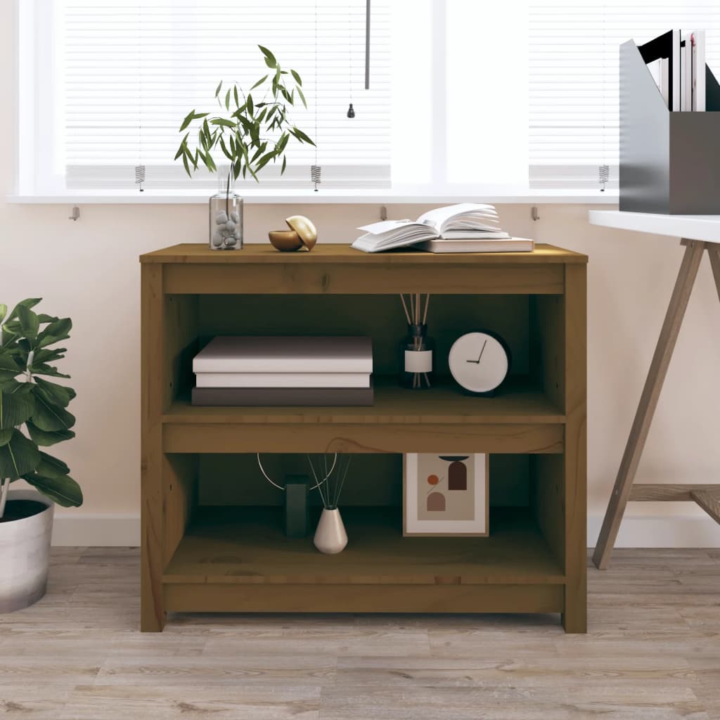 VidaXL Knižnica medovohnedá 80x35x68 cm masívna borovica