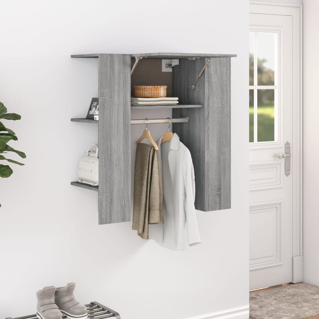 vidaXL Skrinka do chodby sivý dub sonoma 97,5x37x99cm spracované drevo