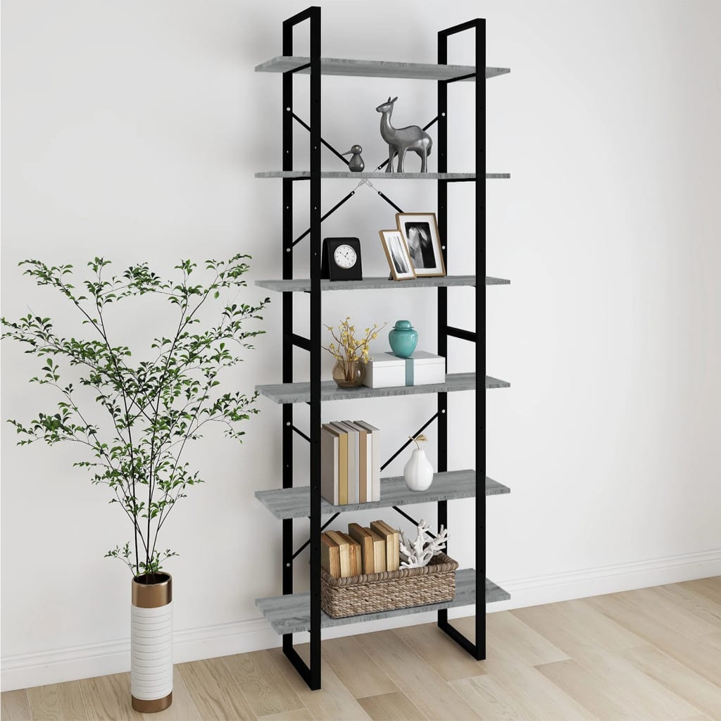 vidaXL Vysoká skrinka sivý dub sonoma 80x30x210 cm spracované drevo