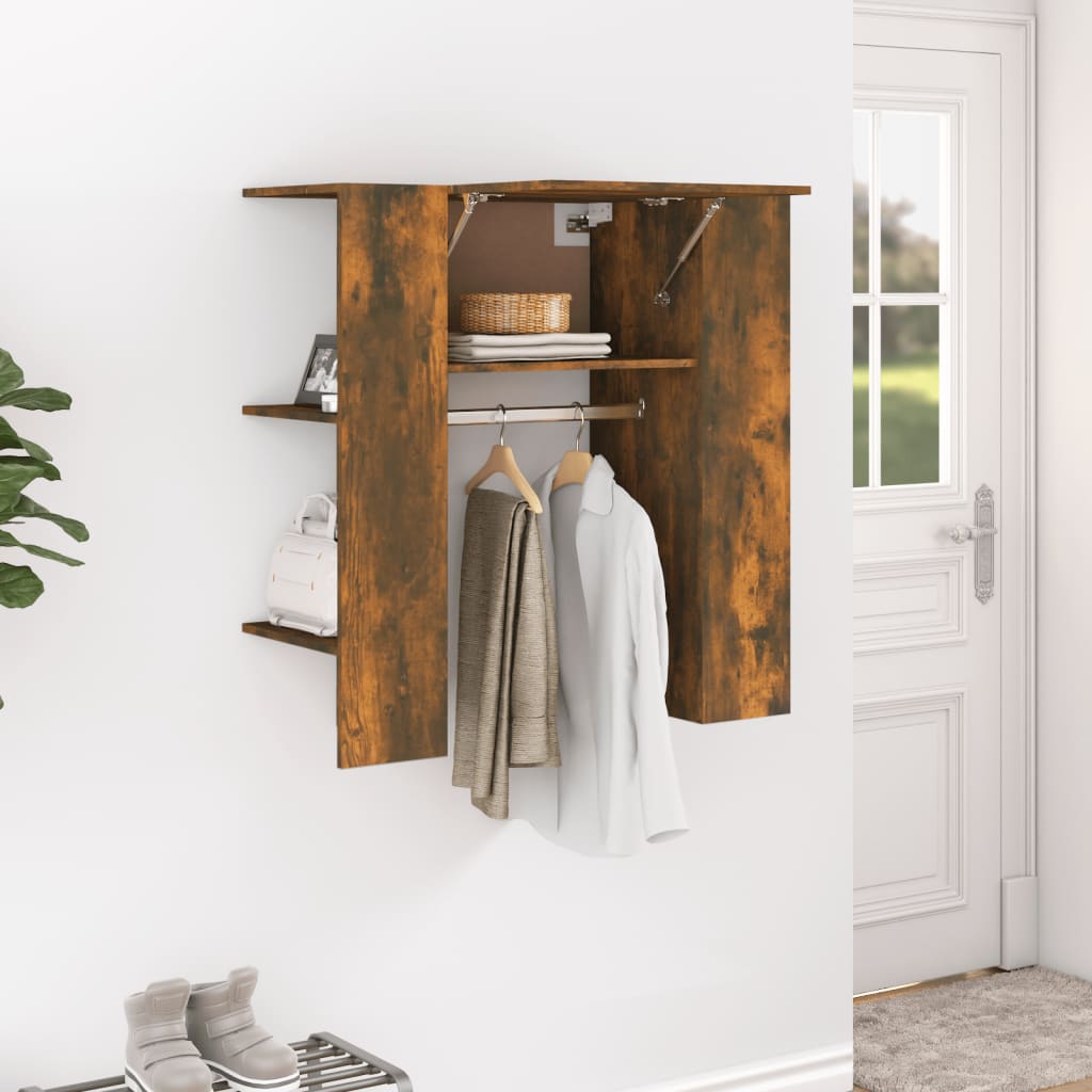 vidaXL Skrinka do chodby dymový dub 97,5x37x99 cm spracované drevo