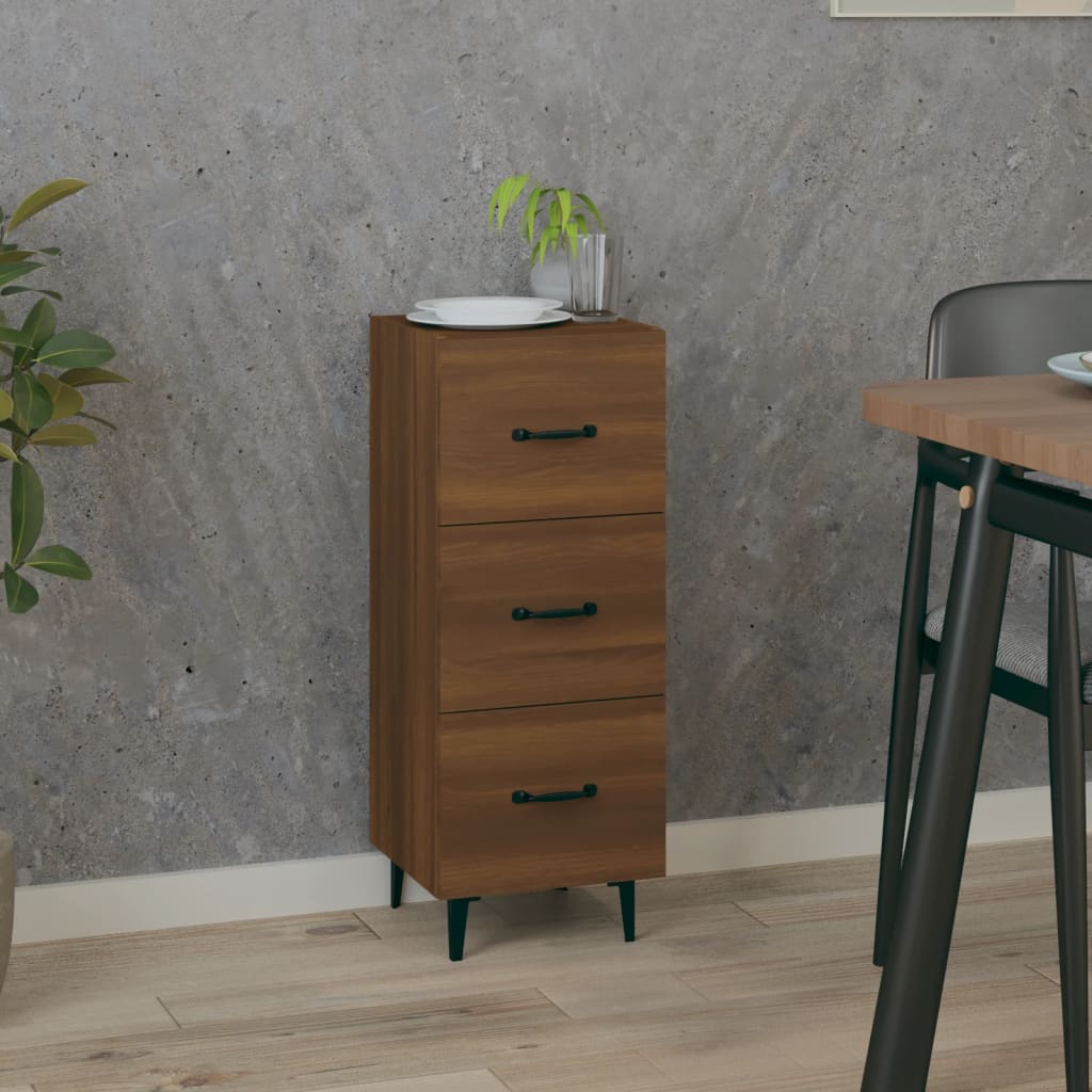 vidaXL Komoda hnedý dub 34,5x34x90 cm spracované drevo