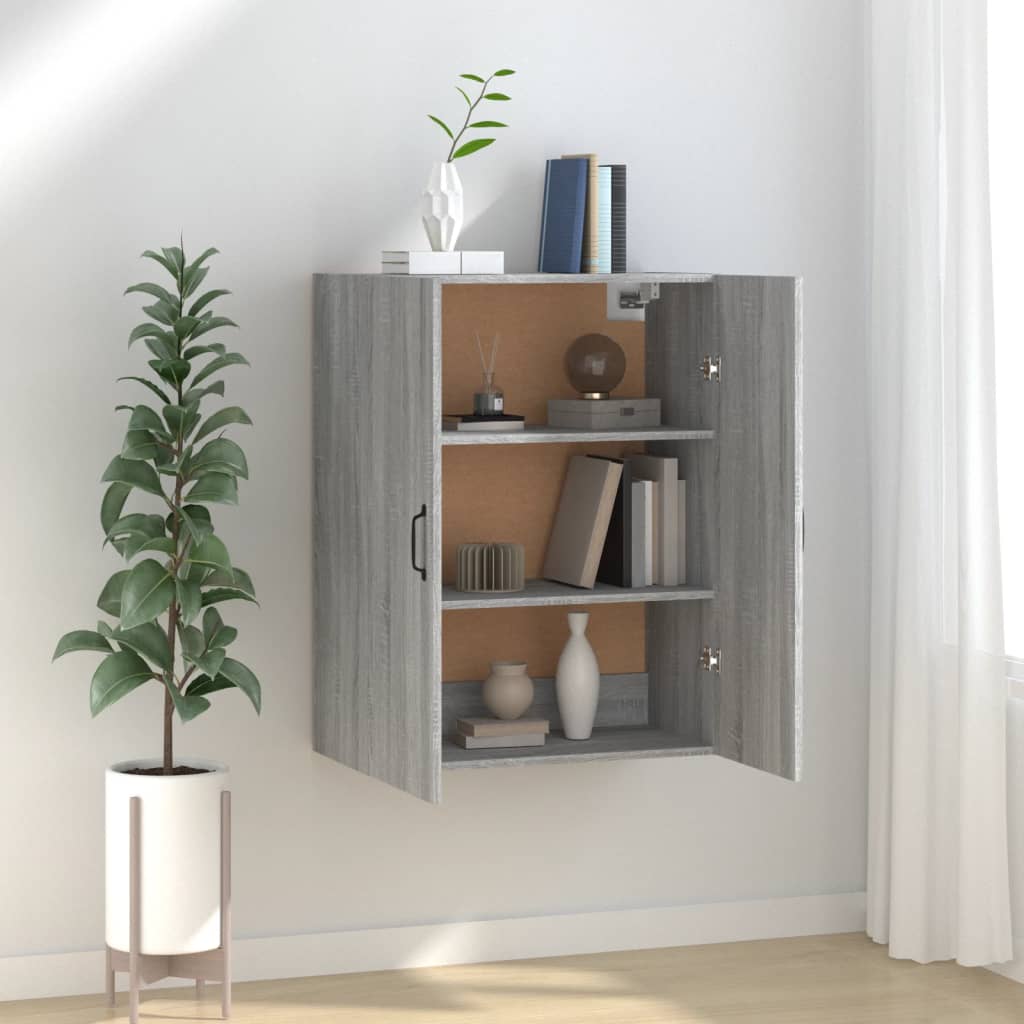 vidaXL Závesná skrinka sivý dub sonoma 69,5x34x90 cm spracované drevo